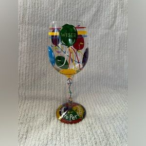 Happy Birthday “Aged to Perfection” wine glass